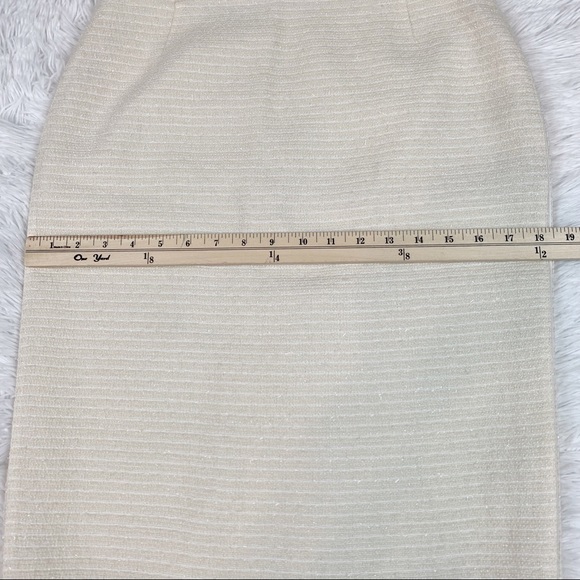 Lafayette 148 tweed Wool blend Pencil Skirt knee length ivory - Picture 6 of 14